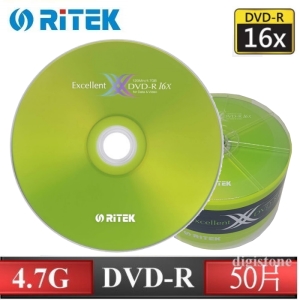 Ritek 錸德 X版16xDVD-R 燒錄片 50片裸縮