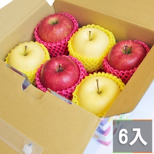 【鮮果日誌】金紅招財蘋果禮盒(日本金星3入+蜜蘋果3入)