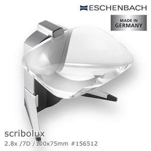 【德國 Eschenbach】scribolux 2.8x/7D/100x75mm 德國製LED書寫專用立座式非球面放大鏡 156512 (公司貨)