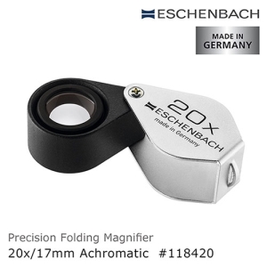 【德國 Eschenbach】20x/17mm 德國製金屬殼消色差珠寶放大鏡 118420