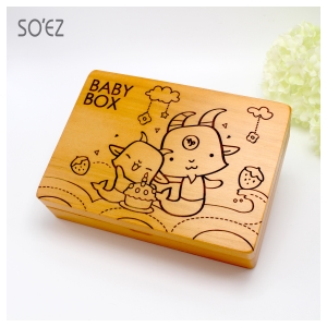 SOEZ BABY BOX 星座12:摩羯座 3用胎毛．臍帶．乳牙保存盒~台灣製~實木雷射雕刻