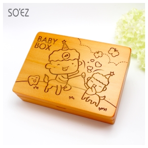 SOEZ BABY BOX 星座11:射手座 3用胎毛．臍帶．乳牙保存盒~台灣製~實木雷射雕刻