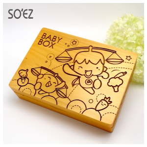 SOEZ BABY BOX 星座09:天秤座 3用胎毛．臍帶．乳牙保存盒~台灣製~實木雷射雕刻