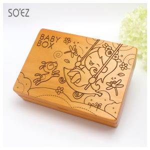 SOEZ BABY BOX 星座08:處女座 3用胎毛．臍帶．乳牙保存盒~台灣製~實木雷射雕刻