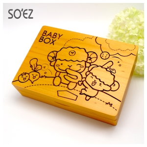 SOEZ BABY BOX 星座03:牡羊座 3用胎毛．臍帶．乳牙保存盒~台灣製~實木雷射雕刻