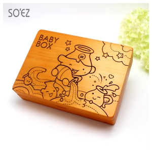 SOEZ BABY BOX 星座01:水瓶座 3用胎毛．臍帶．乳牙保存盒~台灣製~實木雷射雕刻