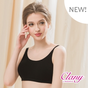 Clany 可蘭霓 蠶絲蛋白低敏潤膚消臭加大尺碼無鋼圈M-2XL內衣 神秘黑潮 6922-63
