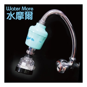 WATER MORE 水龍頭除氯器日本亞硫酸鈣銀除氯過濾器+360度三段增壓水花轉換器(2組贈銅牙轉接頭2+餘氯測試液) SGS有效除氯率97.4%