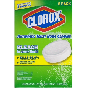 華美小舖-[主動開發票購物有保障]  CLOROX 馬桶自動漂白清潔錠 100公克*6入/盒 貳盒/組 免運費 壹組價