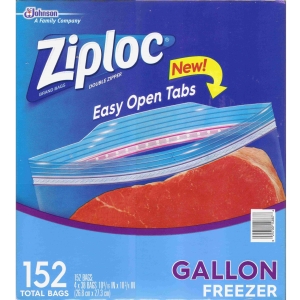 華美小舖-[主動開發票購物有保障] ZIPLOC GALLON FREEZER 152 BAGS/箱 免運費 壹箱價