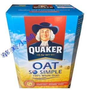 華美小舖-[主動開發票購物有保障]  QUAKER桂格經典大燕麥片3公斤 整顆燕麥不經切割碾壓製成 快煮五分鐘即可食 亨調方式請參攷盒外中文標示 燕麥原料產地澳洲 無添加人工香精 糊精  免運費 壹件價