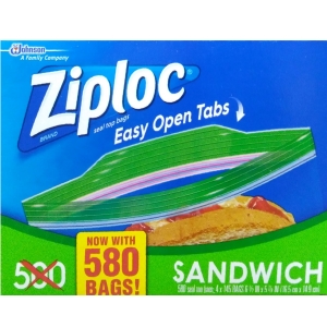 華美小舖-[主動開發票購物有保障] Ziploc 可封式三明治保鮮夾鏈袋 145只/盒*4盒/箱 免運費 壹箱價