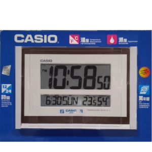 華美小舖-[主動開發票購物有保障]  CASIO溫濕度顯示電子掛鐘 MODE ID-17 12與24小時制可切換 日期顯示 星期顯示 溫度顥示範圍-19.9至49.9度C 濕度量度範圍10至90% 重量485克 尺寸17.6X26X7.6CM 免運費 壹件價