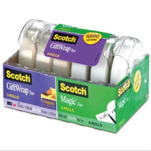 華美小舖-[主動開發票購物有保障] Scotch 隱形膠帶＋透明膠帶包裝組 6卷入 19MM*39.9M/卷 易切/手撕即可 免運費 壹盒價