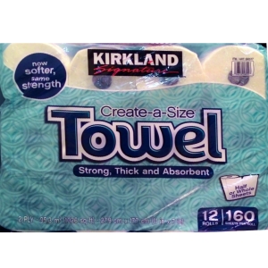 華美小舖-[主動開發票購物有保障] KIRKLAND TOWEL 隨意撕特級廚房紙巾 160張*12捲/袋 免運費 壹袋價
