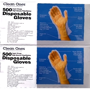 華美小舖-[主動開發票購物有保障] CLEAN ONE 拋棄式塑膠手套 1000入 適用於家事,園藝,辦公,可保護雙手亦適用於汽車容食物調理 免運費 壹盒價