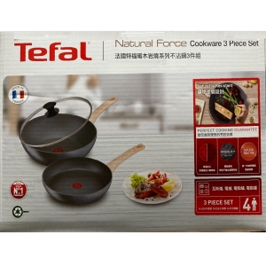 華美小舖-[主動開發票購物有保障] TEFAL 不沾鍋具三件組 產地法國 礦物強化塗層設計 佳溫紅心設計易辨識溫度 電木把手好握不燙手 28公分小炒鍋一件含蓋 24公分平底鍋一件 厚實磁化不锈鋼底部 適用於任何爐具 含電磁爐 免運費 壹組價