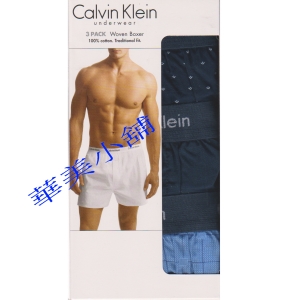 華美小舖-[主動開發票購物有保障] CALVIN KLEIN男純棉平織平口褲三入組 尺寸:S.M,L,XL 自選壹款 穿著前請先洗滌 產地:斯里蘭卡 免運費 壹盒價