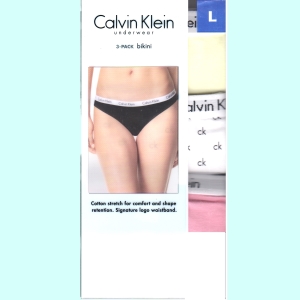 華美小舖-[主動開發票購物有保障] CALVIN KLEIN 進口女棉質內褲 尺寸：L 3件/盒 免運費 壹盒價