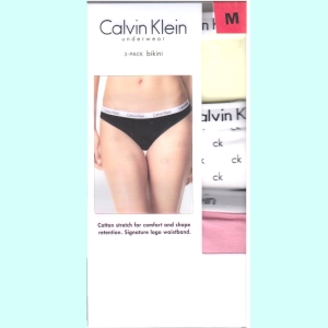 華美小舖-[主動開發票購物有保障] CALVIN KLEIN 進口女棉質內褲 尺寸：M 3件/盒 免運費 壹盒價