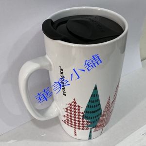 華美小舖-[主動開發票購物有保障]   STARBUCKS 星巴克 陶磁經典咖啡杯(花彩) 容量437毫升 中國製造 有蓋 免運費 壹件價