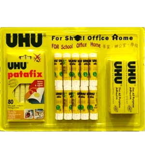 華美小舖-[主動開發票購物有保障] UHU 黏貼超級組合14件組 強力膠/口紅膠/黏土 免運費 壹組價