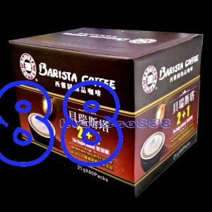 華美小舖-[主動開發票購物有保障] 西雅圖 貝瑞斯塔二合一 無加糖咖啡 21公克100包入 /箱 壹箱價