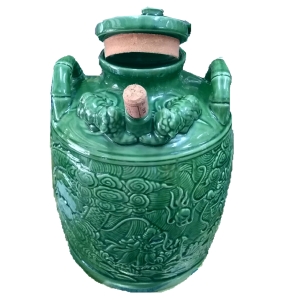 華美小舖-[主動開發票購物有保障]  陶磁雙龍酒甕 尺寸：高45公分寬30公分 容量：21.6公升 免運費 壹件價