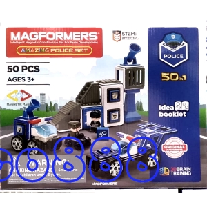 華美小舖-[主動開發票購物有保障] MAGFORMERS 風物語磁性建構片-創意警車 以磁片相互吸附後自由創造及建構形體限3歳以上 50片/盒 免運費 壹件價