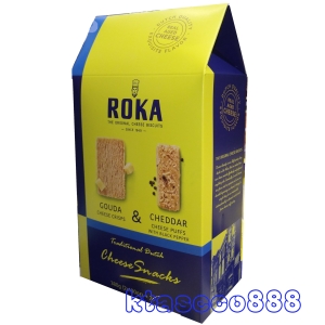 華美小舖-[主動開發票購物有保障] 荷蘭 ROKA 高達黑胡椒切達起司脆餅(由高達起司脆餅與切達黑胡椒起司脆餅組合而成) 380公克/盒 免運費 壹盒價