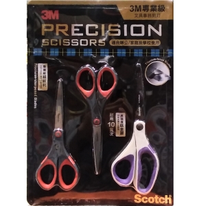 華美小舖-[主動開發票購物有保障]  3M PRECISION SCISSORS 3PK專業級事務剪刀三入 (鈦金屬8吋X1＋超銳利7吋X2)/件 免運費 壹件價