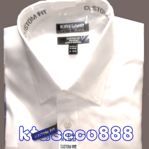 華美小舖-[主動開發票購物有保障] KIRKLAND 科克蘭男白色長袖襯衫 (Custom Fit) 16X32/33吋 免運費 壹件價