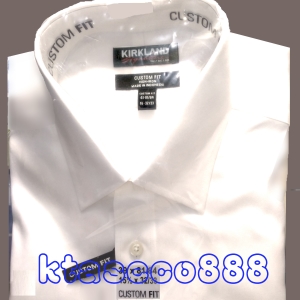 華美小舖-[主動開發票購物有保障] KIRKLAND 科克蘭男白色長袖襯衫 (Custom Fit) 15 1/2X32/33吋 免運費 壹件價