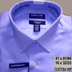 華美小舖-[主動開發票購物有保障] KIRKLAND 科克蘭男淺藍色長袖襯衫 (Custom Fit) 16X32/33吋 免運費 壹件價