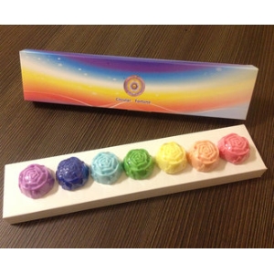 七脈輪小玫瑰造型精油皂禮盒(7入)