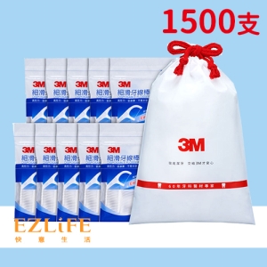 (箱購) 3M 細滑牙線棒散裝超值分享包 (500支入*3)