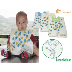 兔子氣球紗布套頭圍兜~圍兜兜/兜巾/毛巾圍兜 双星Gemini 加大襪品專賣店