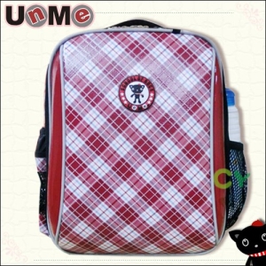 【UnMe】蘇格系單層後背書包/紅格附小公仔◤寶貝開學FUN輕鬆◢~~商品熱銷搶便宜↘現正熱賣中