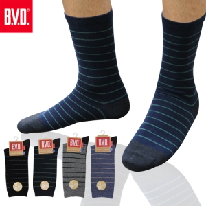 BVD竹炭細條紋男襪-B342(男襪/長襪/休閒襪)
