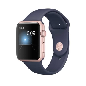 Apple Watch Series 2 智慧型手錶，42公釐玫瑰金色鋁金屬錶殼搭 午夜藍色運動型錶帶 (MNPL2 TA/A)