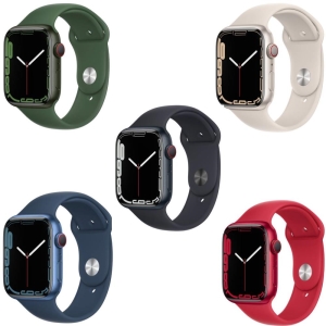 Apple Watch S7 (GPS＋ LTE) ， 45mm 鋁金屬錶殼搭配運動錶帶 _ 台灣公司貨＋贈品