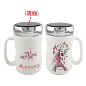 杯子 馬克杯 陶瓷杯 陶磁杯 浪漫花樣鐵塔陶瓷杯 鏡面陶瓷杯壺 禮贈品