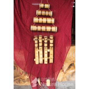 【自然屋精品】 風鈴 烙印竹風鈴 竹風鈴 巴里島風鈴 自然風鈴 竹子風鈴 裝飾風鈴 生日禮物 新年禮物 居家擺飾 (現貨)