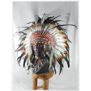 印第安酋長帽 cosplay 羽毛頭飾 酋長帽 印地安Warbonnet-(含運特價中)