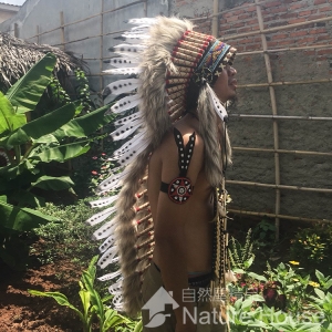 印地安酋長帽-霸氣羽毛 舞蹈戲劇服裝 日雜大推 cosplay 羽毛頭飾 拍攝道具 表演道具 舞會裝扮 音樂祭裝扮-L