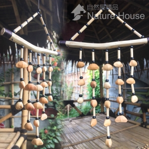 【自然屋精品】黃夾竹桃風鈴 黃夾竹桃 夾竹桃 風鈴 巴里島風 聖誕節 禮品 生日禮物 居家擺飾 黃夾竹桃風鈴-木珠