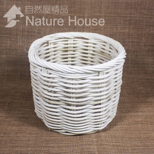 【自然屋精品】藤編 籐編 竹編籃 水果籃  籃子  早餐籃 食物籃 麵包籃 餐包籃 漢堡籃 蔬果籃 – 圓柱形藤編籃M