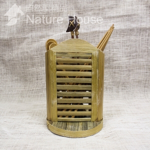 【自然屋精品】 竹編 竹製 天然 手工 環保餐具 收納架 收納 架子 廚房 櫥櫃 餐具收納架 竹製餐具收納架