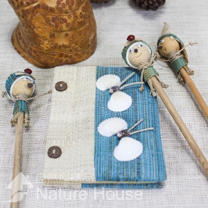 【自然屋精品】人偶造型鉛筆 天然 鉛筆 可愛 舒壓 治癒 草編 手工 特色造型 文具 pencil
