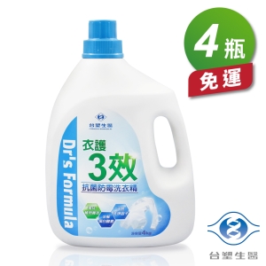 台塑生醫 Drs Formula 衣護3效 抗菌防霉洗衣精(4kg)(4瓶) 免運費
